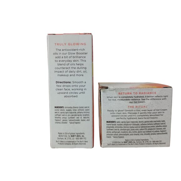 Burt's Bees Truly Glowing Glow Booster 0.51 oz & Gel Cream 1.8 oz Set Nourishing - Picture 4 of 5